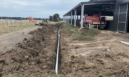 Earthworks + Plumbing For Shed To Tank Connections