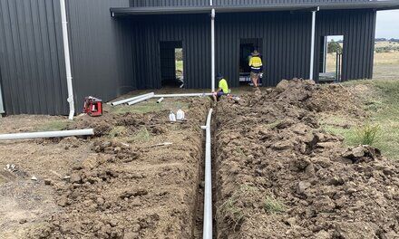 Earthworks + Plumbing For Shed To Tank Connections